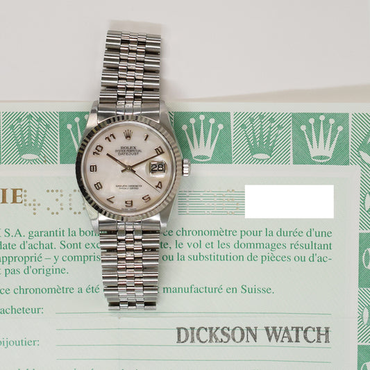 Rolex Datejust 36mm Mop Arabic Dial 16234 (1999)