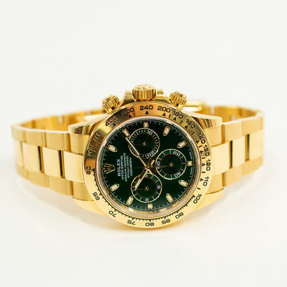 Rolex Daytona Yellow Gold Green Dial 116508 (2018)