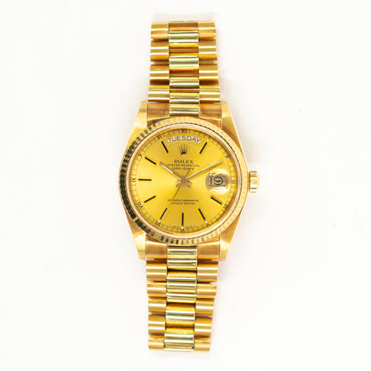 Rolex Day-Date 36mm Champagne Dial 18038 (1985)
