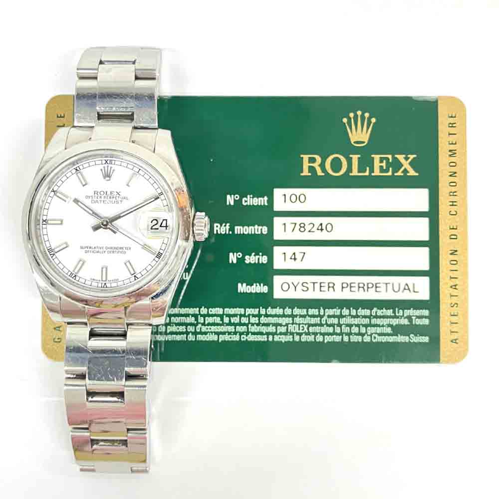 Rolex Datejust 31mm White Dial 178240