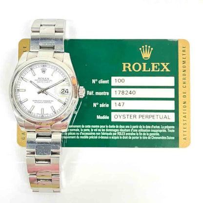 Rolex Datejust 31mm White Dial 178240