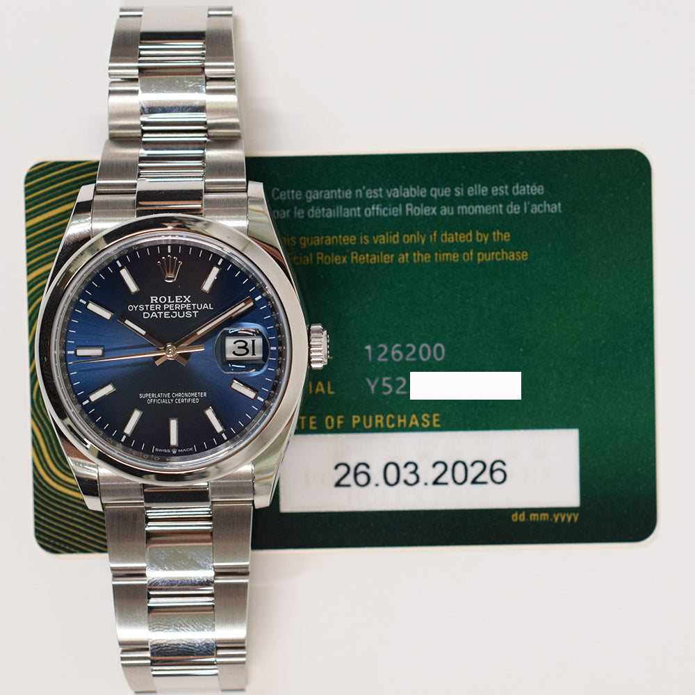 Rolex Datejust 36mm Blue Dial 126200 (2026)