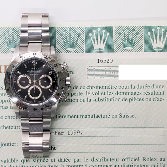 Rolex Daytona Steel Black Dial 16520 (1999)