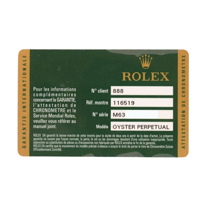 Rolex Daytona Mop Diamond Dial 116519NG (2011)