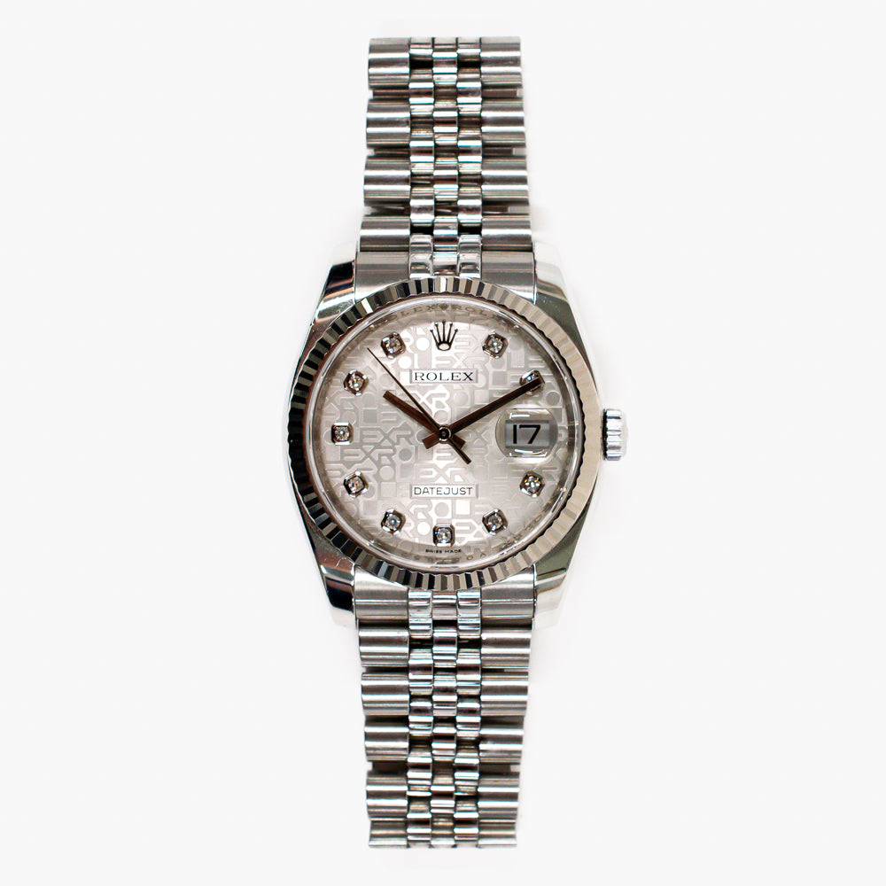 Rolex Datejust 36mm Silver Jubilee Diamond Dial  116234G (2009)