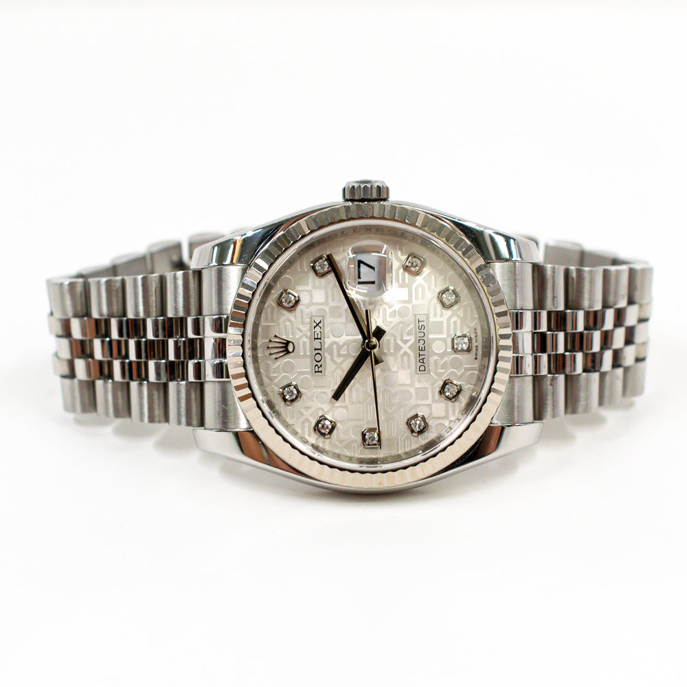 Rolex Datejust 36mm Silver Jubilee Diamond Dial  116234G (2009)