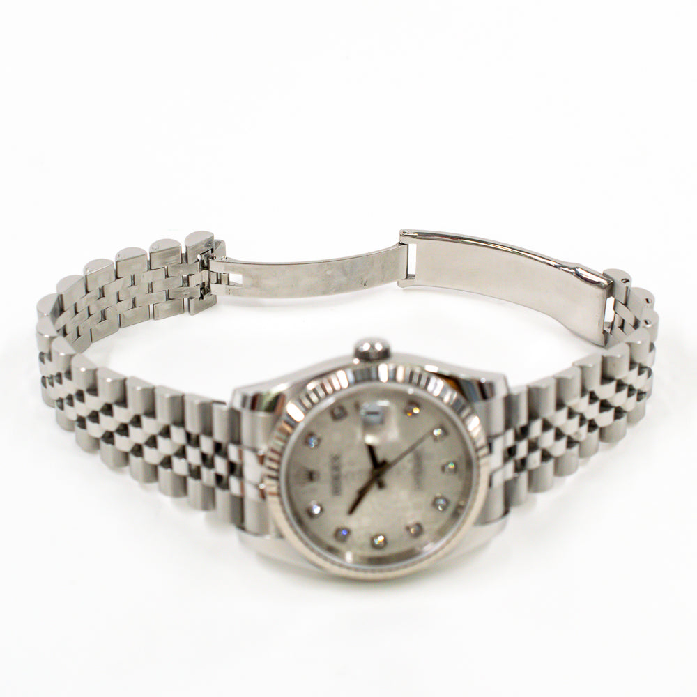 Rolex Datejust 36mm Silver Jubilee Diamond Dial  116234G (2009)