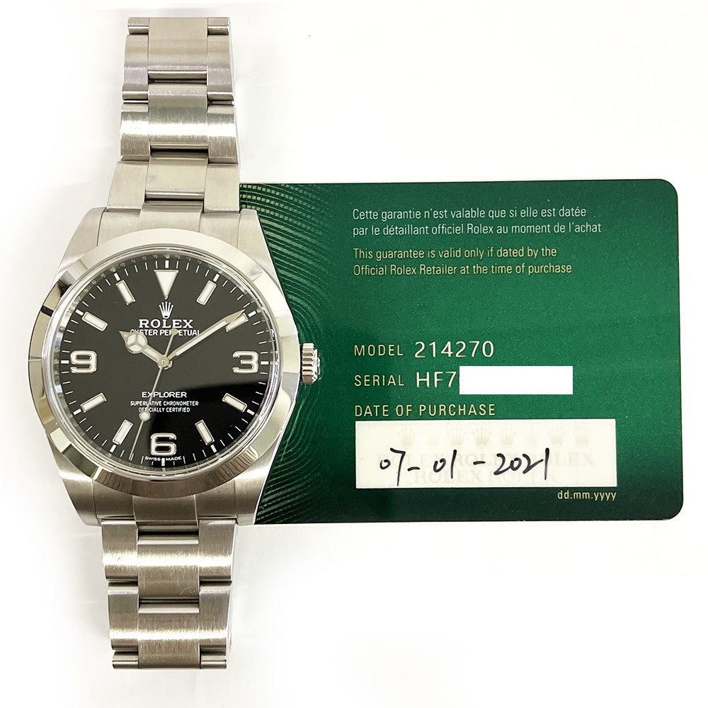 Rolex Explorer Black Dial 214270