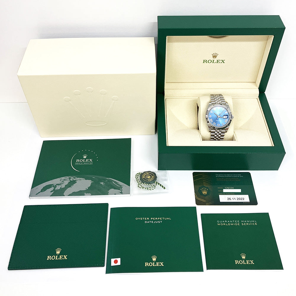 Rolex Datejust 41mm Blue Roman Dial Jubilee 126334