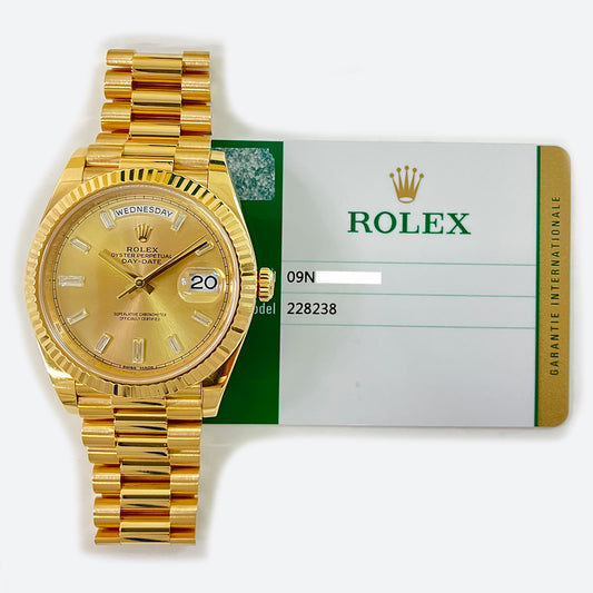 Rolex Day-Date 40mm Champagne Diamond Dial 228238