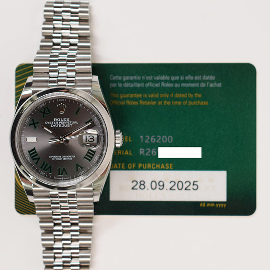 Rolex Datejust 36mm Wimbledon Dial 126200 (2025)