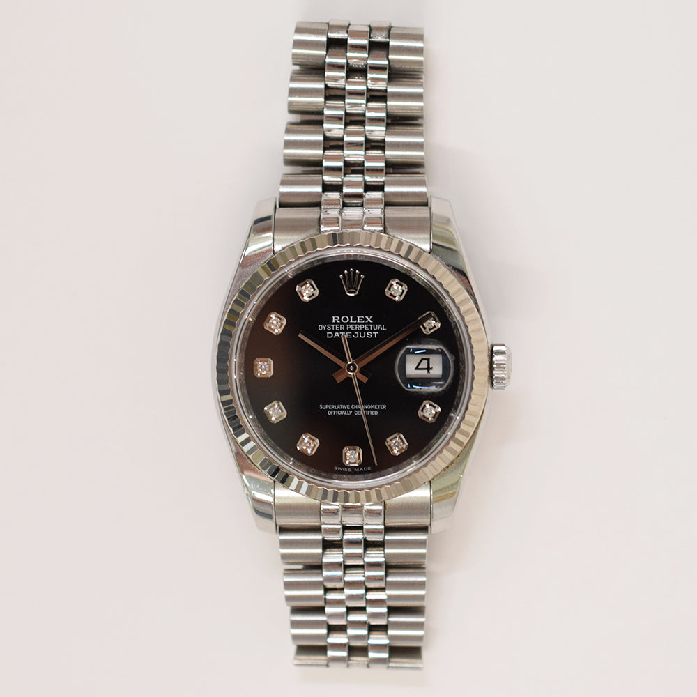 Rolex Datejust 36mm Black Diamond Dial  116234G (2011)