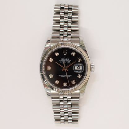 Rolex Datejust 36mm Black Diamond Dial  116234G (2011)