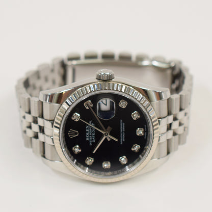 Rolex Datejust 36mm Black Diamond Dial  116234G (2011)