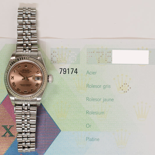 Rolex Datejust 26mm Pink Roman Dial 79174 (2005)