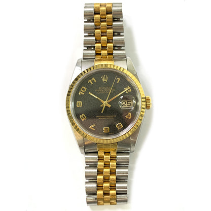 Rolex Datejust 36mm Black Jubilee Arabic Dial 16233