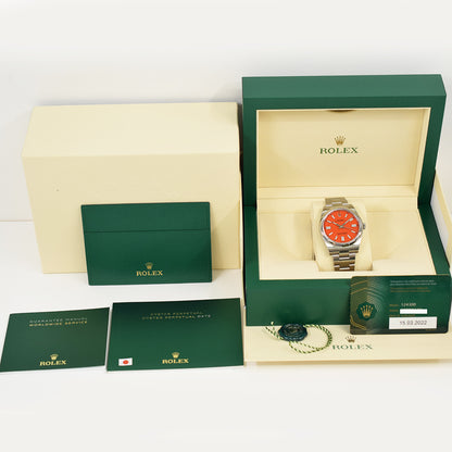 Rolex Oyster Perpetual 41mm Coral Red Dial 124300 (2022)