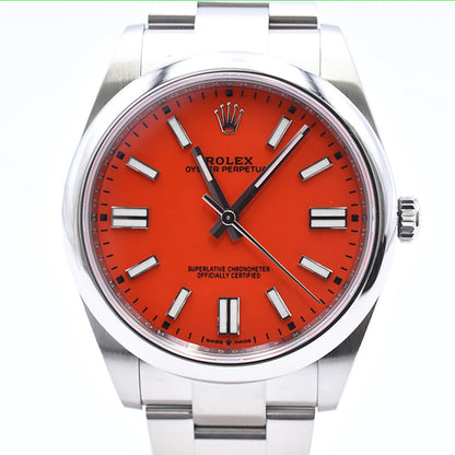 Rolex Oyster Perpetual 41mm Coral Red Dial 124300 (2022)