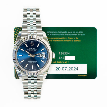 Rolex Datejust 41mm Blue Dial 126334 (2024)
