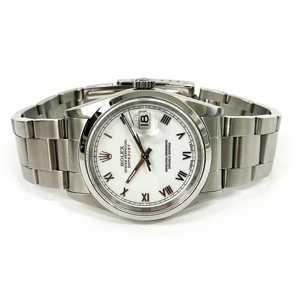 Rolex Datejust 36mm White Roman Dial 16200