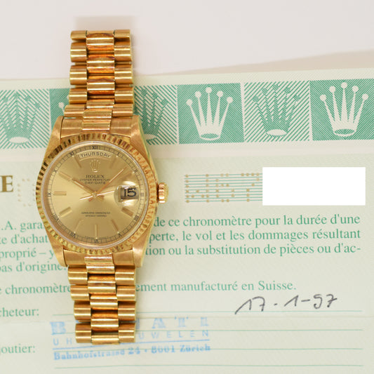 Rolex Day-Date 36mm Champagne Dial 18238 (1997)