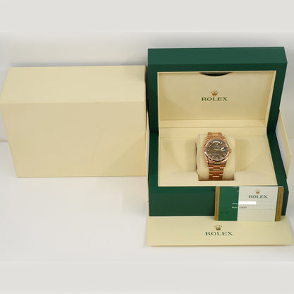 Rolex Day-Date 36mm Black Wave Arabic Dial 118205