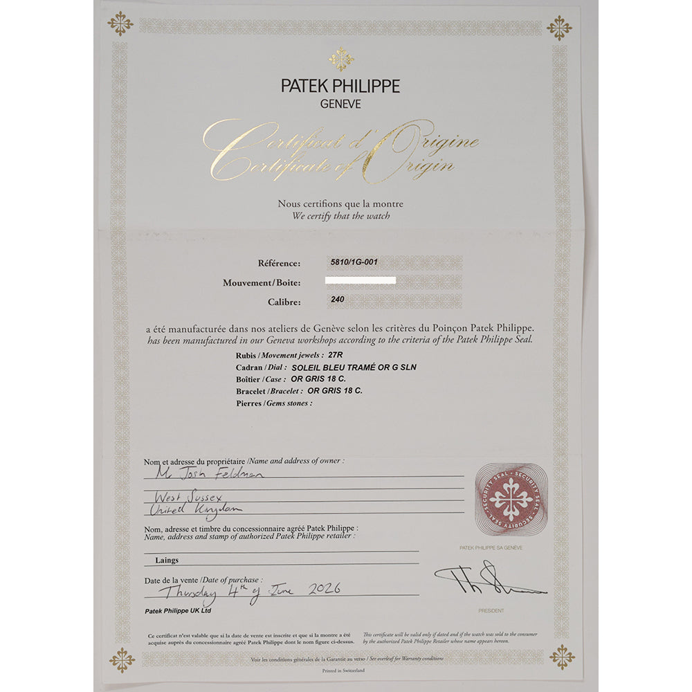 Patek Philippe 5810/1G-001 (2026)