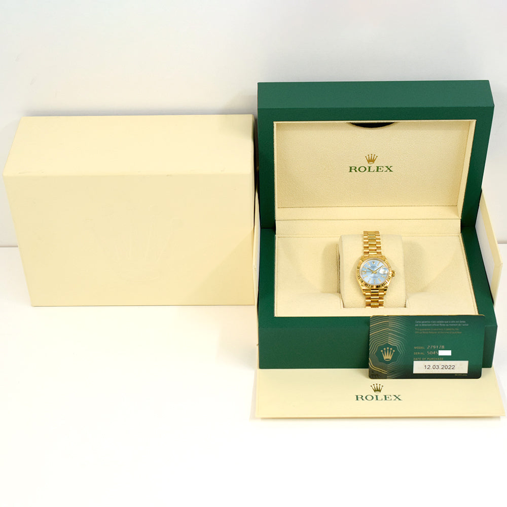 Rolex Datejust 28mm Blue Tapestry IX Diamond Dial 279178 (2022)