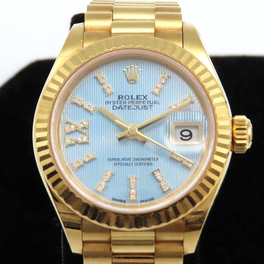 Rolex Datejust 28mm Blue Tapestry IX Diamond Dial 279178 (2022)