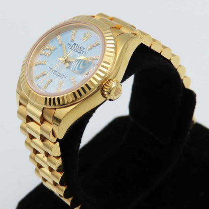 Rolex Datejust 28mm Blue Tapestry IX Diamond Dial 279178 (2022)