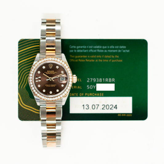Rolex Datejust 28mm Chocolate Star Diamond Dial 279381RBR (2024)