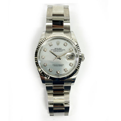 Rolex Datejust 36mm White Mop Diamond Dial 126234