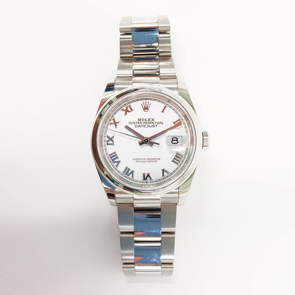 Rolex Datejust 36mm White Roman Dial 126200 (2021)