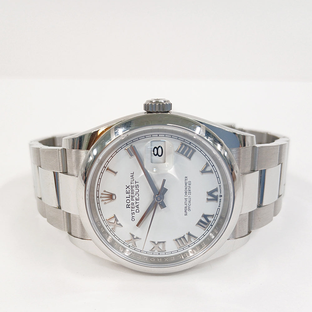 Rolex Datejust 36mm White Roman Dial 126200 (2021)
