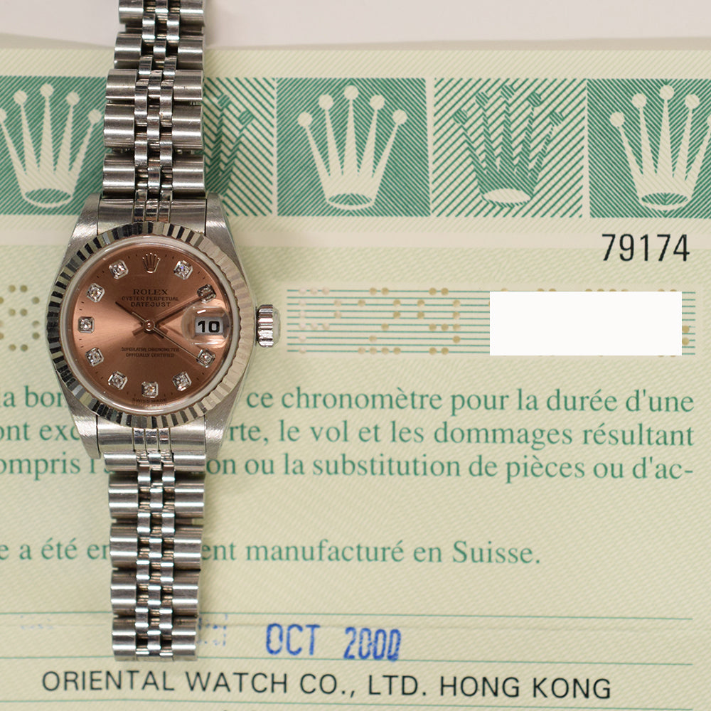 Rolex Datejust 26mm Pink Diamond Dial 79174G (2000)
