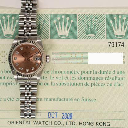 Rolex Datejust 26mm Pink Diamond Dial 79174G (2000)