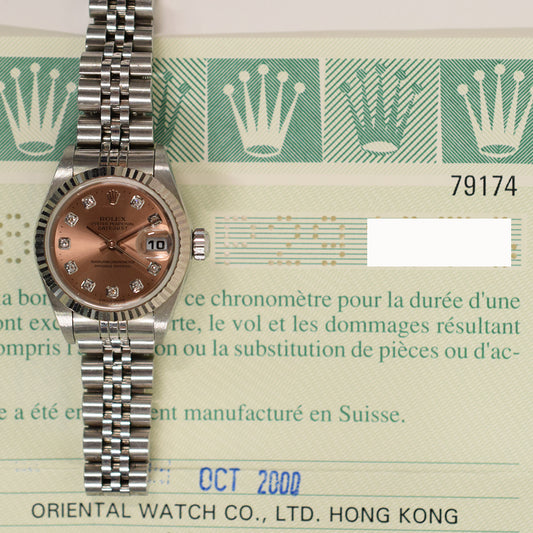 Rolex Datejust 26mm Pink Diamond Dial 79174G (2000)