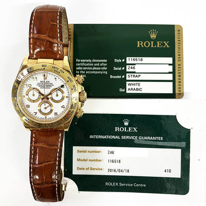 Rolex Daytona White Arabic Dial 116518