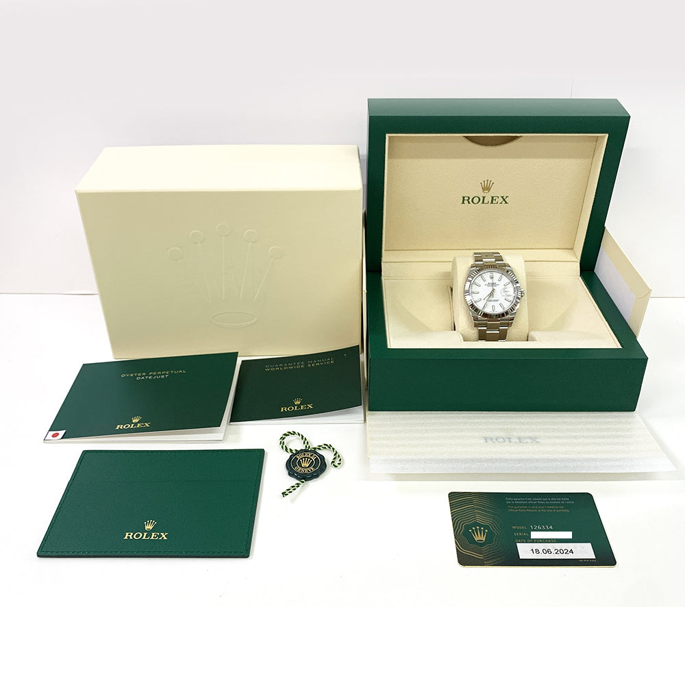 Rolex Datejust 41mm White Dial Oyser 126334