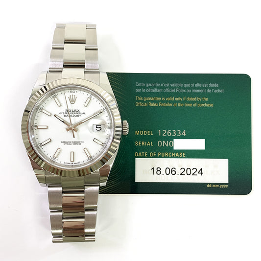 Rolex Datejust 41mm White Dial Oyser 126334