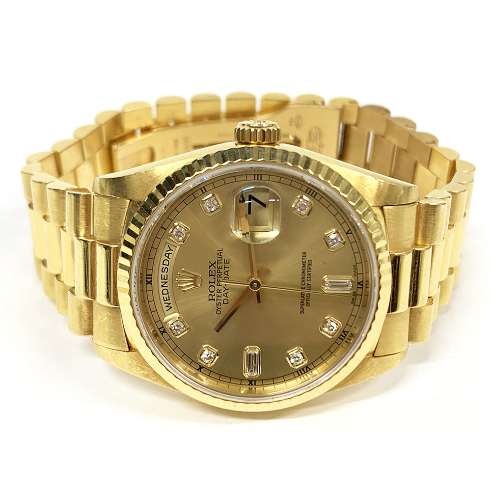 Rolex Day-Date 36mm Champagne Diamond 18238A