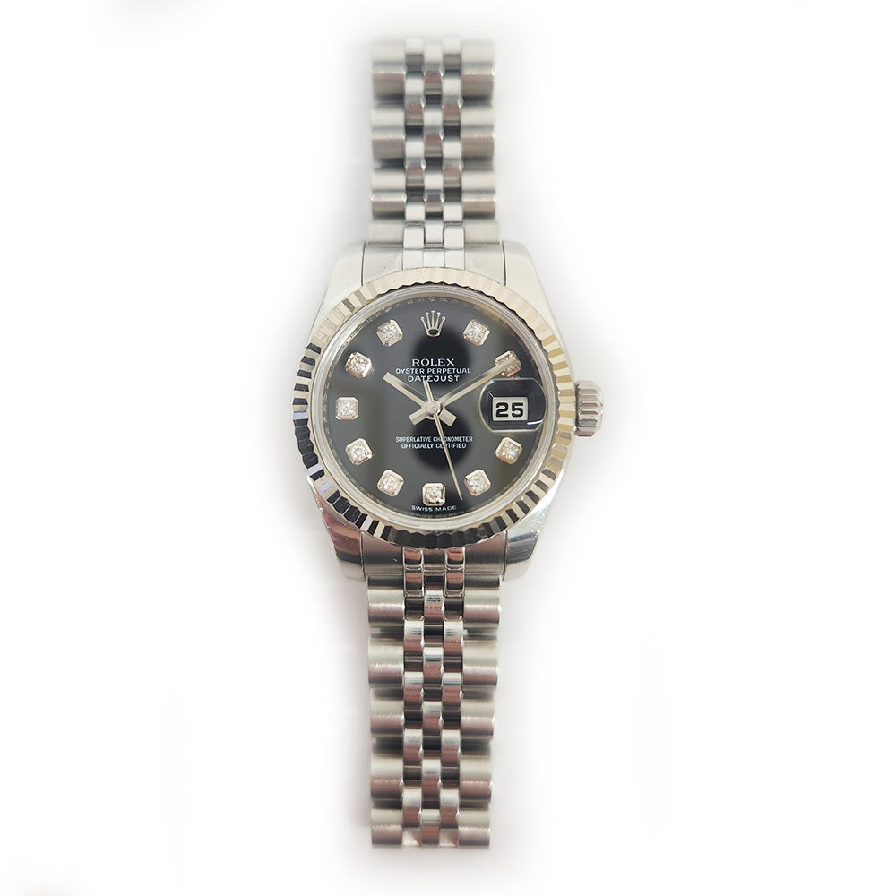 Rolex Lady-Datejust Black Diamond Dial 179174G