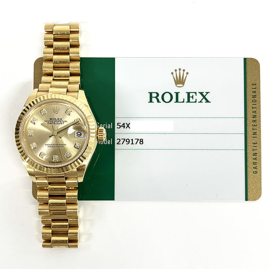 Rolex Lady-Datejust Champagne Diamond Dial 279178