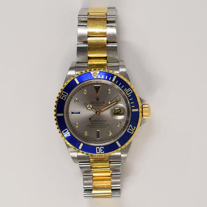 Rolex Submariner Date 40mm Silver Diamond Dial 16613SG (2009)