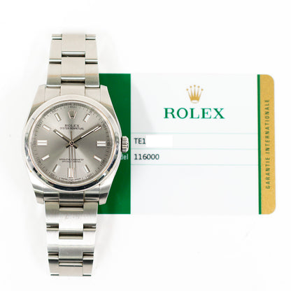 Rolex Oyster Perpetual 36mm Steel Dial 116000 (2019)