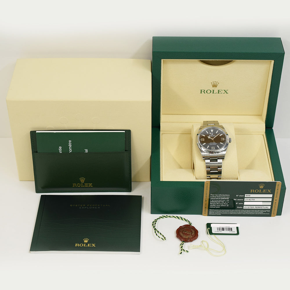 Rolex Explorer 39mm Black  Dial 214270 (2014)