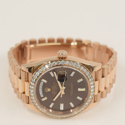 Rolex Day-Date 40mm Chocolate Diamond Dial 228345RBR (2019)