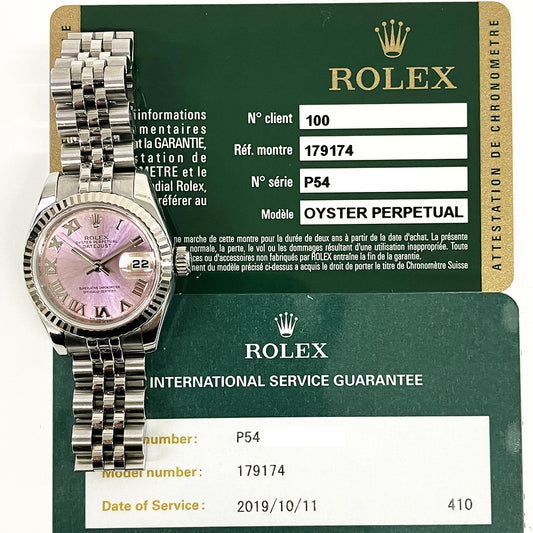 Rolex Lady-Datejust Pink Roman Dial 179174