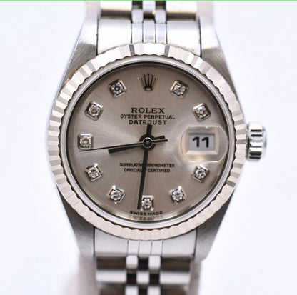 Rolex Datejust 26mm Silver Diamond Dial 79174G (2003)