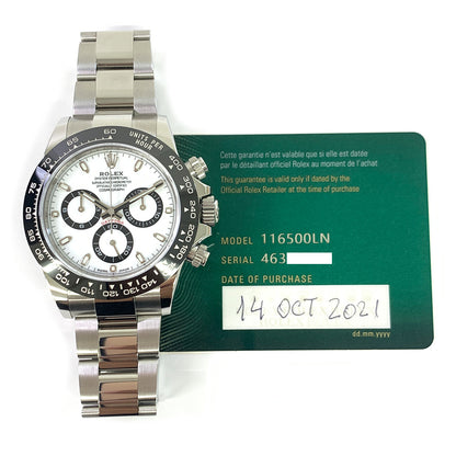 Rolex Daytona Ceramic Bezel White Dial 116500LN